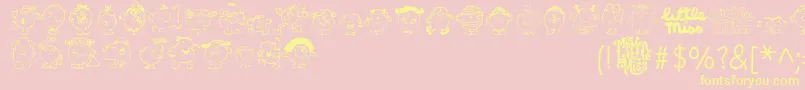 LittleMiss Font – Yellow Fonts on Pink Background