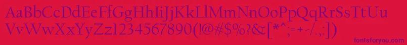 CalifornianFb Font – Purple Fonts on Red Background