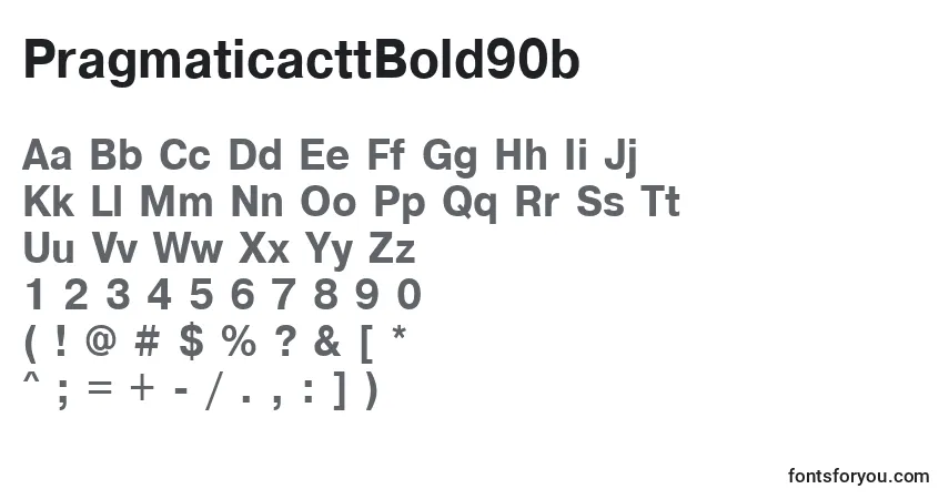 Schriftart PragmaticacttBold90b – Alphabet, Zahlen, spezielle Symbole
