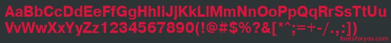 PragmaticacttBold90b Font – Red Fonts on Black Background