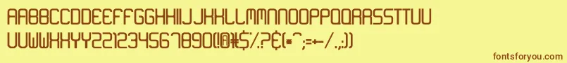 Neon Like Font – Brown Fonts on Yellow Background