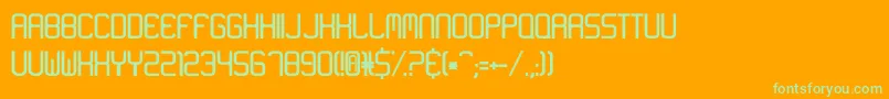 フォントNeon Like – オレンジの背景に緑のフォント