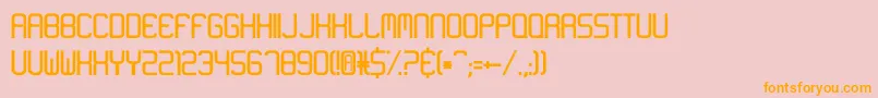 フォントNeon Like – オレンジの文字がピンクの背景にあります。