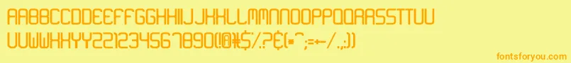 Neon Like Font – Orange Fonts on Yellow Background