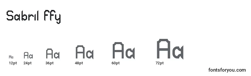 Размеры шрифта Sabril ffy
