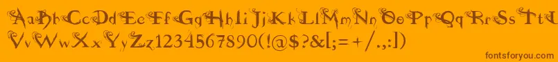 FuenteDilana Font – Brown Fonts on Orange Background