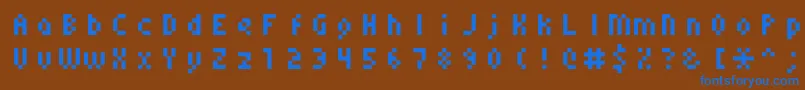 フォントMonoeger0556 – 茶色の背景に青い文字