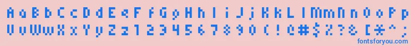 フォントMonoeger0556 – ピンクの背景に青い文字