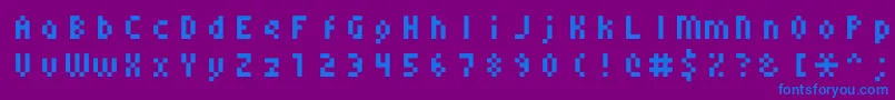 Monoeger0556-fontti – siniset fontit violetilla taustalla