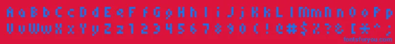 フォントMonoeger0556 – 赤い背景に青い文字