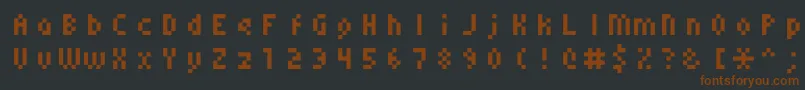 Monoeger0556-fontti – ruskeat fontit mustalla taustalla