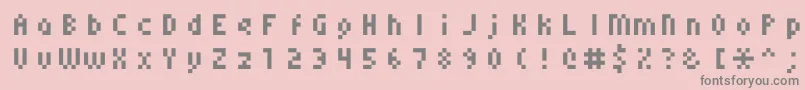 フォントMonoeger0556 – ピンクの背景に灰色の文字