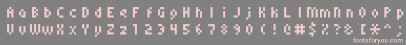 Monoeger0556-fontti – vaaleanpunaiset fontit harmaalla taustalla