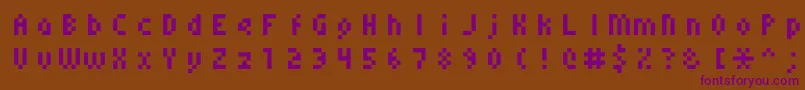 Monoeger0556-fontti – violetit fontit ruskealla taustalla