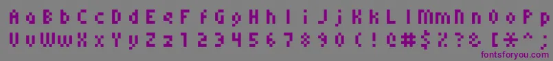 Monoeger0556-fontti – violetit fontit harmaalla taustalla