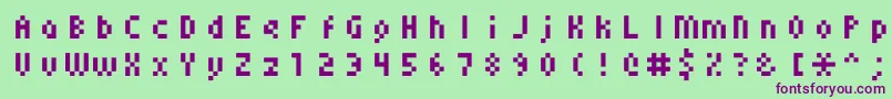 Monoeger0556 Font – Purple Fonts on Green Background