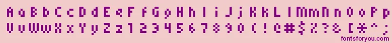 Monoeger0556-Schriftart – Violette Schriften auf rosa Hintergrund