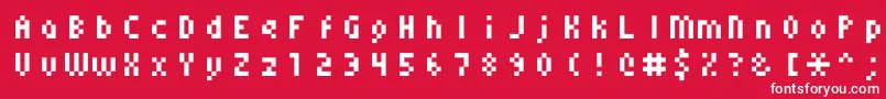 フォントMonoeger0556 – 赤い背景に白い文字