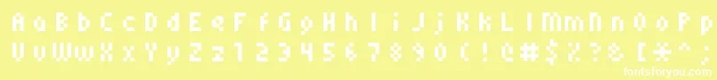 Czcionka Monoeger0556 – białe czcionki na żółtym tle