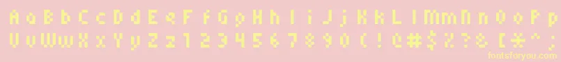 Monoeger0556-Schriftart – Gelbe Schriften auf rosa Hintergrund