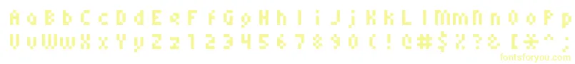 Monoeger0556-Schriftart – Gelbe Schriften auf weißem Hintergrund