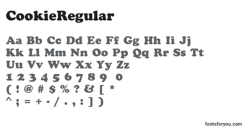 Schriftart CookieRegular – Alphabet, Zahlen, spezielle Symbole