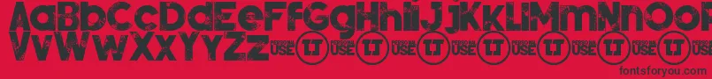 SilverForteGrungedemo Font – Black Fonts on Red Background