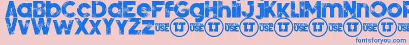 SilverForteGrungedemo Font – Blue Fonts on Pink Background