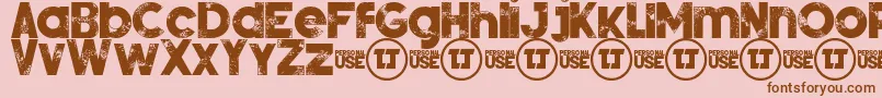 SilverForteGrungedemo Font – Brown Fonts on Pink Background