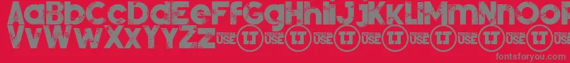 SilverForteGrungedemo Font – Gray Fonts on Red Background