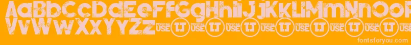 SilverForteGrungedemo Font – Pink Fonts on Orange Background
