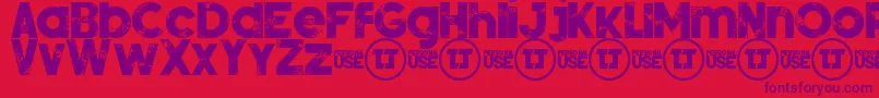 SilverForteGrungedemo Font – Purple Fonts on Red Background