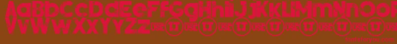 SilverForteGrungedemo Font – Red Fonts on Brown Background