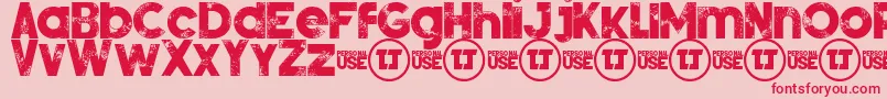 SilverForteGrungedemo Font – Red Fonts on Pink Background