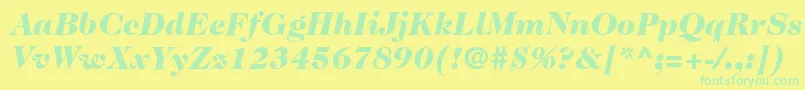 Więcej informacji o czcionce ItcCaslon224LtBlackItalic Czcionka ItcCaslon224LtBlackItalic – zielone czcionki na żółtym tle