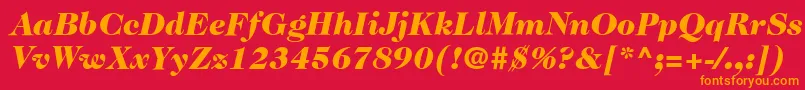 ItcCaslon224LtBlackItalic Font – Orange Fonts on Red Background