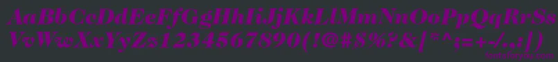 Fonte ItcCaslon224LtBlackItalic – fontes roxas em um fundo preto