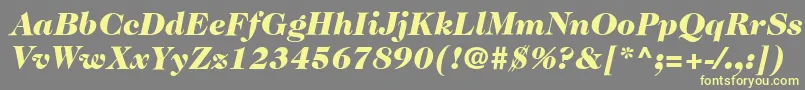 Шрифт ItcCaslon224LtBlackItalic – жёлтые шрифты на сером фоне