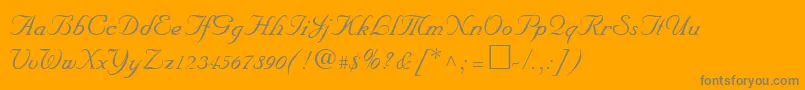 NiklasRegular-Schriftart – Graue Schriften auf orangefarbenem Hintergrund