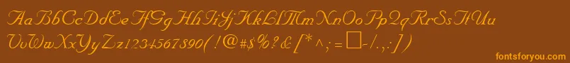 NiklasRegular Font – Orange Fonts on Brown Background