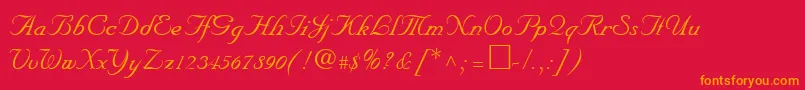 NiklasRegular Font – Orange Fonts on Red Background