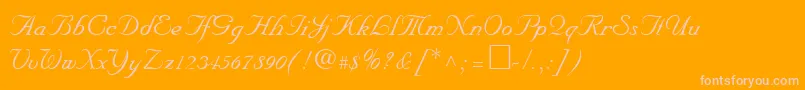 NiklasRegular-Schriftart – Rosa Schriften auf orangefarbenem Hintergrund