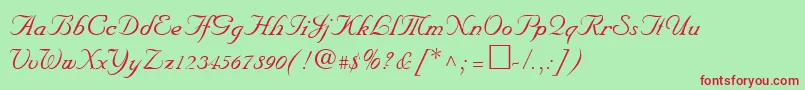 NiklasRegular Font – Red Fonts on Green Background