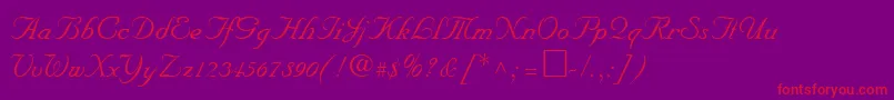 NiklasRegular Font – Red Fonts on Purple Background