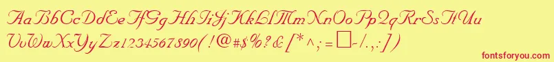 NiklasRegular Font – Red Fonts on Yellow Background