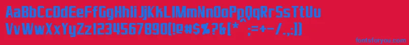 Virtucorp Font – Blue Fonts on Red Background