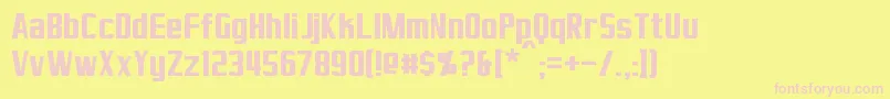 Virtucorp Font – Pink Fonts on Yellow Background