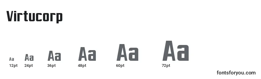 Virtucorp Font Sizes