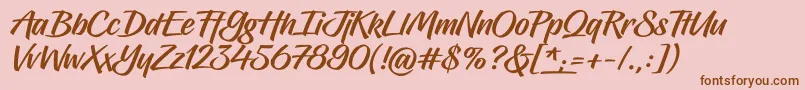 Hughs Font – Brown Fonts on Pink Background