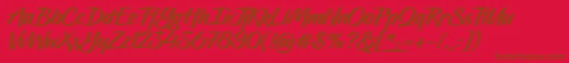 Hughs Font – Brown Fonts on Red Background